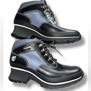 Timberland Women's SZ 11 Black and Gray Ankle Chelsea Boots 2.5” Chunky Heel NEW